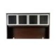 Librero Filo sobre Credenza con Puertas de Cristal 1.81x35x1.05 Walnut para oficina.