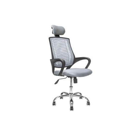 Silla Gerencial Ejecutiva Gris Top Living, cabecera ajustable