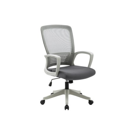 Silla operativa H3 mesh y tela gris estructura blanca