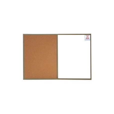 Pizarrón Mixto Blanco/Corcho 1.20×0.80 para oficina.
