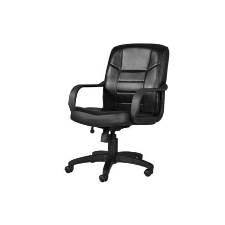 Silla semi ejecutiva Alfaro, en piel Negro