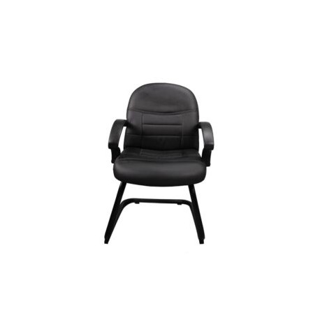 Silla de visita Zalce con brazos, base de trineo, en piel