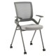 Silla de visita plegable H4V gris / blanco con ruedas