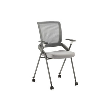 Silla de visita plegable H4V gris / blanco con ruedas