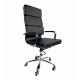 Silla Ejecutiva Moderna Minimalista, Vinipiel Negro con ruedas