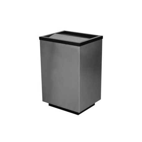 Basurero rectangular de acero inoxidable grande