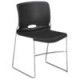 Silla para visitas apilable Olson en Poliuretano estructura cromada de trineo