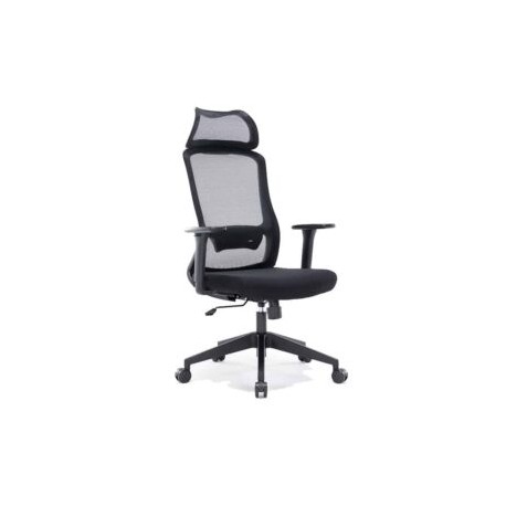Silla Ejecutiva H7 Malla y Tela Negra Estructura Negra
