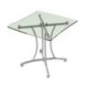 Mesa Palermo Cristal con Base Cromada 762c para oficina.